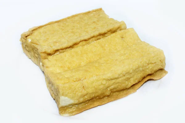 Gelber Tofu Auf Dem Hintergrund Vegetarisches Backfood — Stockfoto