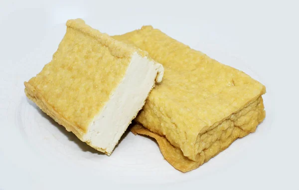 Háttér Vegetáriánus Ételek Igényelhetők Vissza Sárga Tofu — Stock Fotó
