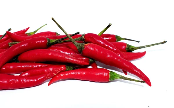 Hot Chili Peppar Vit Bakgrund Populära Frukt — Stockfoto