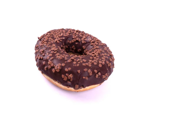 Donut en forme de donut représenté sur un fond blanc. ronde, avec une ho — Photo