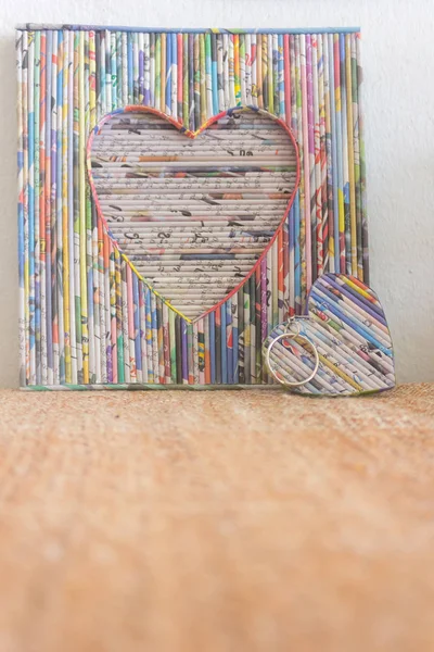Papier serce tekstura wzór tło dla pielenie karta albo Walen — Zdjęcie stockowe