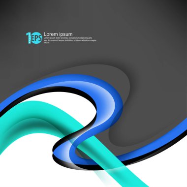 mavi dalgalı tasarımı, vektör çizim ile iş şablonu