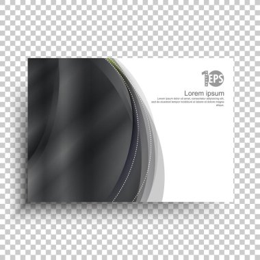 minimalist kartvizit tasarım vektör çizim siyah dalgalı çizgilerle