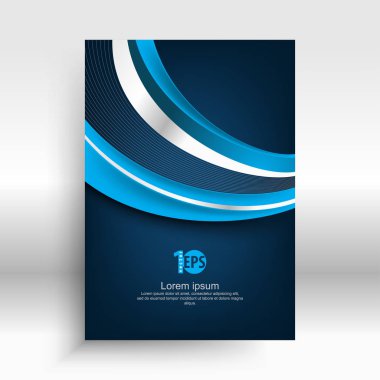 mavi renkli, vektör çizim modern tasarımı ile iş posteri 