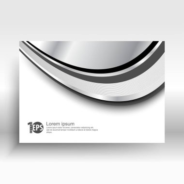 Gümüş fütüristik tasarım broşür, vektör çizim için