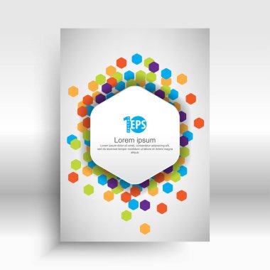 altıgen renkli şekiller üst üste, illüstrasyon vektör