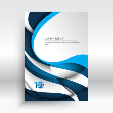 mavi dalgalar, vektör çizim ile boş kartvizit