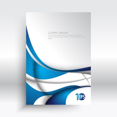 mavi dalgalar, vektör çizim ile boş kartvizit