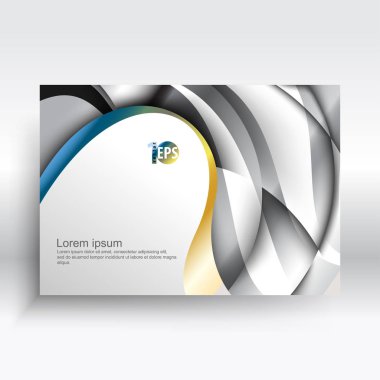 sarı ve mavi dalgalı tasarımı, vektör çizim ile iş şablonu