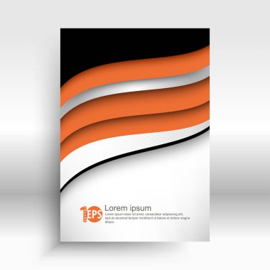 turuncu ve siyah dalga satır öğeleri düz düzen malzeme arka plan, vektör çizim bükülmüş