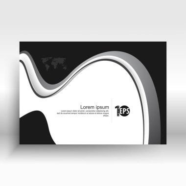 Gümüş ve siyah renkleri gri arka plan, vektör çizim üzerinde yatay boş kartvizit