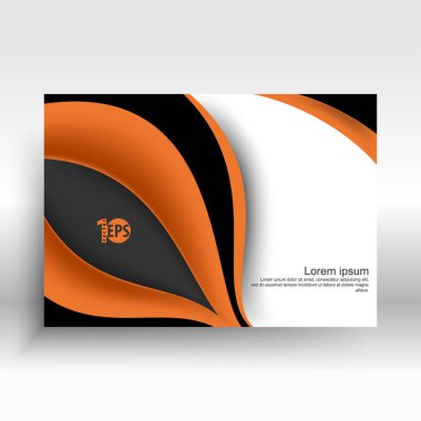 turuncu ve siyah dalga satır öğeleri düz düzen malzeme arka plan, vektör çizim bükülmüş