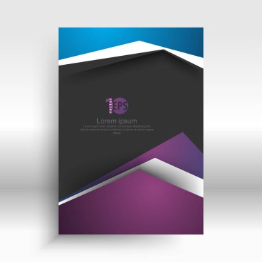 iş şablon mavi ve mor geometrik tasarım, vektör çizim ile