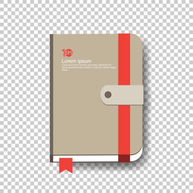 Şık kahverengi defter, vektör çizim