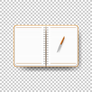 açık boş defter kalem ile vektör çizim