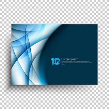 mavi renkli, vektör çizim modern tasarımı ile boş iş posteri 