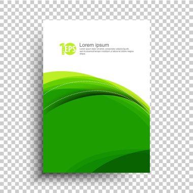 minimalist kartvizit tasarım vektör çizim yeşil dalgalı çizgilerle