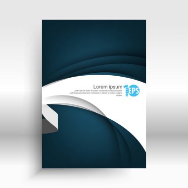 Beyaz bayrak dalga üzerinde koyu mavi iş geçmişi, vektör çizim