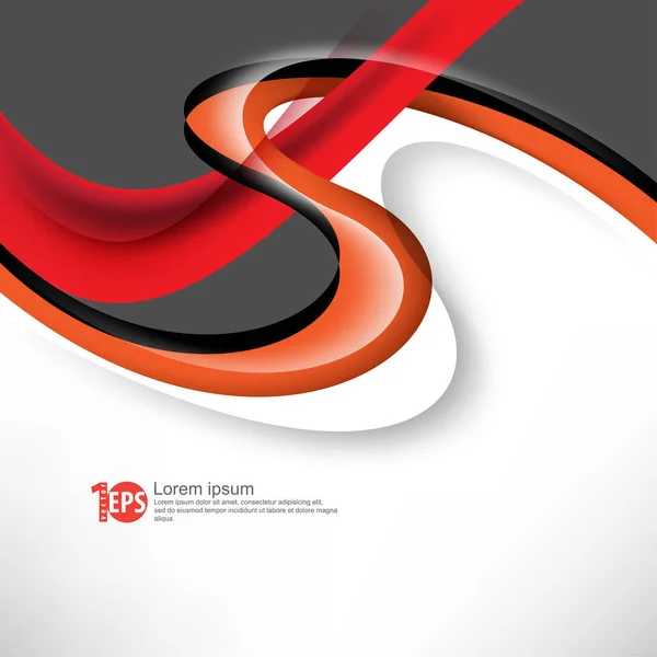 Lignes Tourbillonnantes Rouges Noires Sur Fond Entreprise Illustration Vectorielle — Image vectorielle
