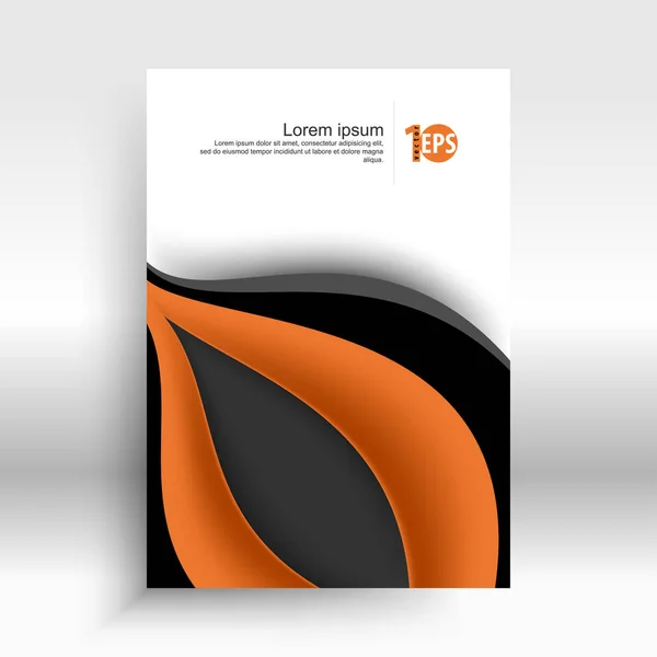 Orange Noir Ondulation Courbée Lignes Éléments Plan Matériau Fond Illustration — Image vectorielle