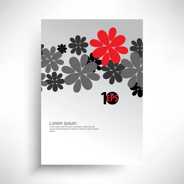 Carte Visite Avec Motif Floral Illustration Vectorielle — Image vectorielle