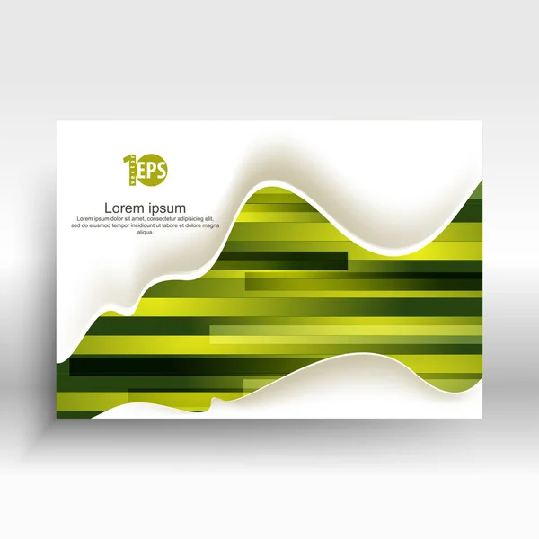 Conception Brochure Affaires Avec Des Éléments Géométriques Verts Illustration Vectorielle — Image vectorielle