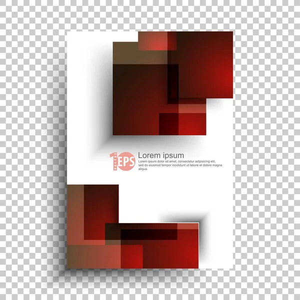 Carrés Géométriques Rouges Superposés Abstraits Conception Fond Entreprise Matérielle Illustration — Image vectorielle