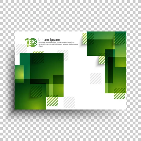 Soyut örtüşen yeşil geometrik kareler, malzeme iş arka plan tasarımı, vektör çizim