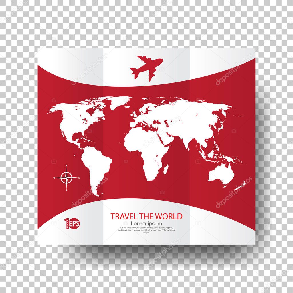 cartoon clip-art concept travel flyer, vector illustration