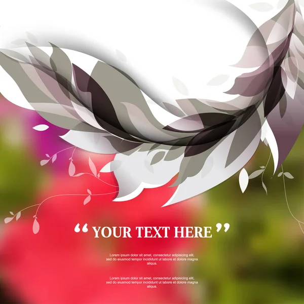 Bulanık doğal zemin üzerine beyaz branş şekli ile basit çiçek tasarım