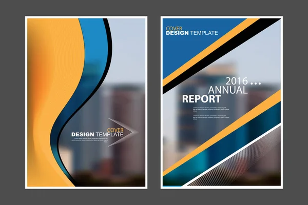 Turuncu, mavi ve siyah şekillerle yapılmış ve binaların bulanık kümesi iki iş kapakları