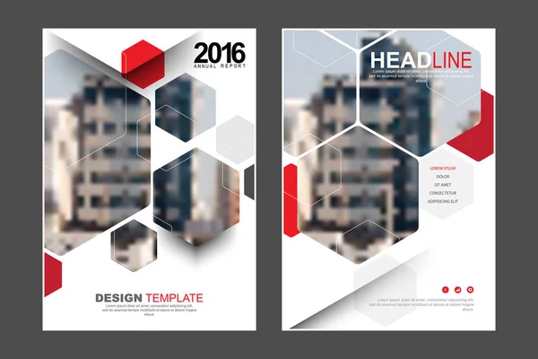 Beyaz, kırmızı altıgen şekillerle yapılmış ve binaların bulanık kümesi iki iş kapakları