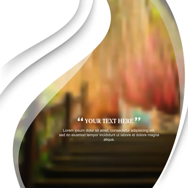 Poster beyaz geometrik şekiller ile sonbahar şehir arka plan ile kombine