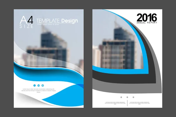 İş şablonları beyaz, gri ve mavi şekillerle yapılmış ve binaların bulanık