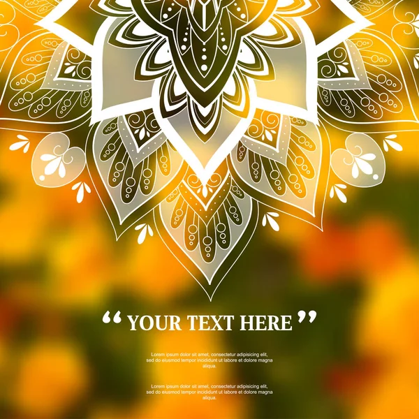 Poster beyaz mandala şekli ile sonbahar renkleri