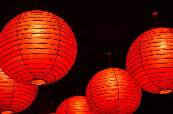 Chinese Red Lanterns Symbolic Religious Cultural Backgrounds Red Paper Lanterns — Stock Photo, Image