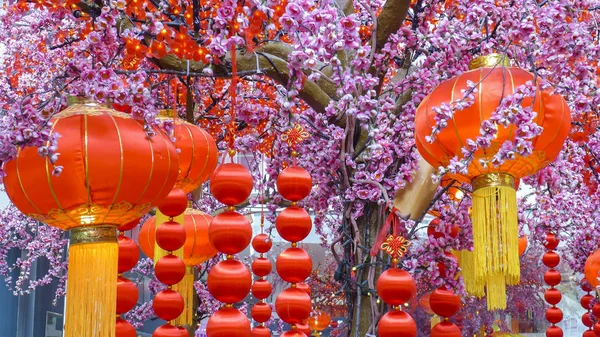 Chinese Red Lanterns Symbolic Religious Cultural Background Red Lanterns — Stock Photo, Image