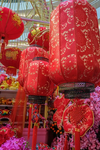 Китайський Червоні Ліхтарі Символічним Свої Релігійні Культурні Фону Червоні Ліхтарі — стокове фото