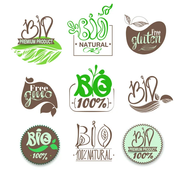 Logo-Label bio, eco, natürlich. Folge 10 — Stockvektor