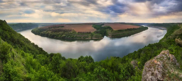 Pintoresco Amanecer Sobre Cañón Del Río Mañana Primavera — Foto de Stock