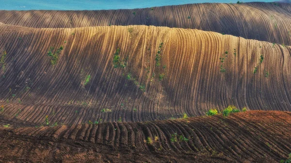 Hügelland Malerische Wellen Eines Feldweges Hügeliges Tal — Stockfoto