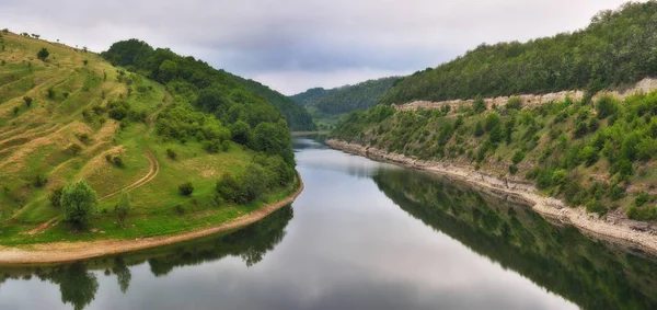 Tavaszi Reggel Nemzeti Park Podilski Tovtry Festői Folyó Kanyonja Festői — Stock Fotó