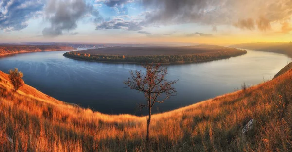 Kanjonen Floden Dnjestr Höst Morgon Nationalparken Natursköna Floden — Stockfoto