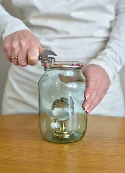 Small Globe Glass Jar — Stock Photo, Image