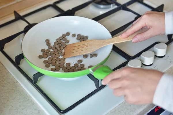 Pharmaceutical Medicine Pills Frying Pan — Stock Photo, Image