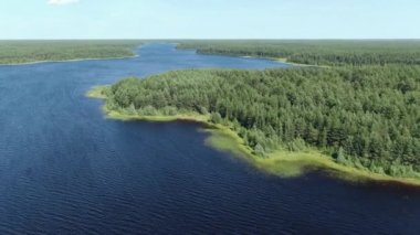 Taiga Orman Gölü üzerinden uçmak