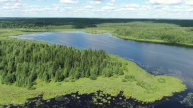 Taiga Orman Gölü üzerinden uçmak