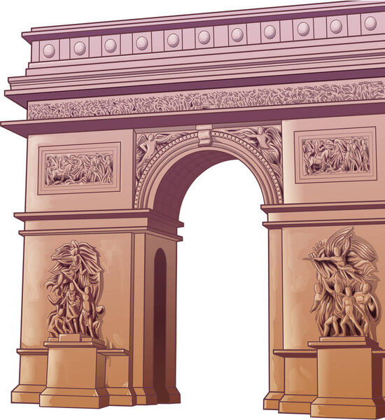 Vector isolated arch of Titus in cartoon style.