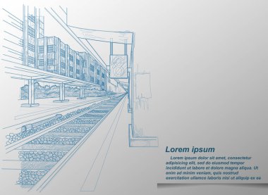 Tren istasyonunun çizimi.