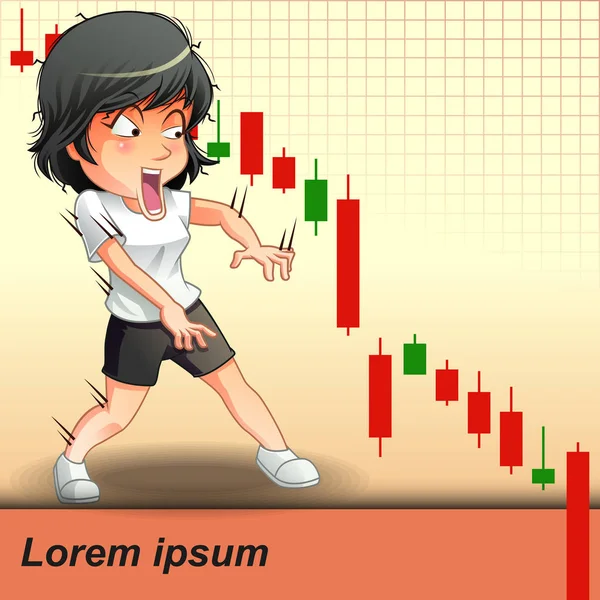 Yatırım Ayı Desen Mum Sopa Grafik Başarısız Oldu — Stok Vektör